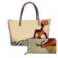 Vente en gros sur mesure Sacs à main et porte-monnaie pour femmes, sacs à main mode pour femmes, imprimés de fille africaine, art noir, sacs à main de luxe pour femmes