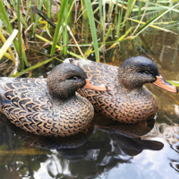 Paire de leurres de canard marron marbré ultra-réalistes en PE flottant, avec motif d'ailes naturel, pour la pêche en eau douce en extérieur