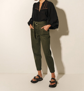 Camicie Casual a maniche lunghe in cotone <span class=keywords><strong>di</strong></span> alta qualità e pantaloni cavi neri monopetto da <span class=keywords><strong>donna</strong></span> - Product Image 4