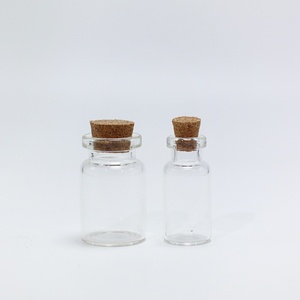 Wholesale Mini Wishing <b>Bottle</b> 5ml <b>10ml</b> 15ml 20ml 25ml Glass Vials Custom Logo Clear Glass Match Storage Jar with Cork Stopper - Product Image 5