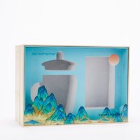 Boîte cadeau de luxe personnalisée avec couvercle et base transparents, insert en coton perlé pour gobelet, emballage de vaisselle de cuisine, vente en gros