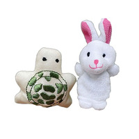 Nouvel ensemble de tortues et lapins en peluche super douce Kawaii pour soulager le stress, mini marionnettes apaisantes pour parents et enfants en coton PP