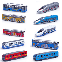 Bloques de Construcción de Plástico Personalizados 1:64, Caja de Bloques de Construcción DIY, Modelo de Coche de Aleación Fundida a Presión, Autobús, Trenes de Alta Velocidad, Juguetes de Tren de Ruedas Libres