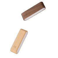 Lampe murale LED en bois massif de style nordique avec commande tactile, abat-jour rectangulaire, design moderne et minimaliste pour chambres à coucher et dortoirs étudiants