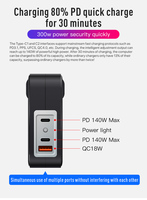 Cargador de Pared Australiano con 3 Puertos USB-C y USB-A, QC3.0, PD3.0, Tipo C, PD 300W, GaN III Pro para Teléfono Móvil y Portátil