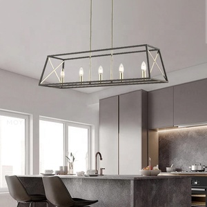 Lustre moderne <span class=keywords><strong>en</strong></span> <span class=keywords><strong>fer</strong></span> <span class=keywords><strong>forgé</strong></span> <span class=keywords><strong>de</strong></span> luxe, lustre rétro moderne pour restaurant, lustre pour comptoir <span class=keywords><strong>de</strong></span> bar, table à manger, villa, maison - Product Image 1