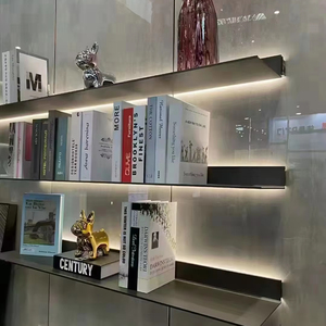 Tall IP65 Rated Display Shelf Dimmable LED <strong>Floor</strong> <strong>Lamp</strong> with <strong>Cordless</strong> Built-In Lights Wall Mounted Floating Glass Display - Product Image 5