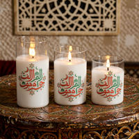Décoration de fête islamique sans flamme Mermei Ramadan pour l'Aïd al-Fitr, décoration de la maison, bougie LED