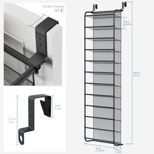 36 Pair Over Door Hanging <b>Shoe</b> Rack 10 Tier <b>Shoes</b> Organizer Wall Mounted <b>Shoe</b> Hanging Shelf, Space Saving - Product Image 4