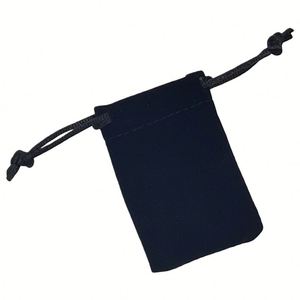 Sac à cordon en velours noir promotionnel, pochette d'emballage pour cosmétiques et parfums, impression de logo personnalisée, cadeaux, sac anti-poussière en velours pour vêtements - Product Image 6