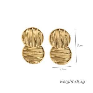 Trendy Double Disc Stainless Steel <b>Stud</b> <b>Earrings</b> - Product Image 1