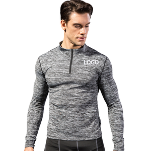 Camiseta Deportiva de Manga Larga para Hombre, Transpirable, de Spandex/Poliéster, Cuello Alto, Secado Rápido, Ropa Deportiva para Entrenamiento, Fabricada en China - Product Image 4