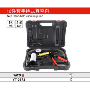 Bomba de vacío manual YATO, 16 piezas, de -1 a 0 bar, para reemplazo de líquido de frenos, kit de herramientas de reparación automotriz - Product Image 1