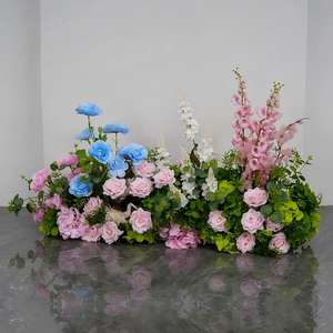 Camino de Flores de Seda Rosa y Blanca para Decoración de Pasillos de Boda, Regreso a Clases y Ceremonias, Colores Personalizables - Product Image 1