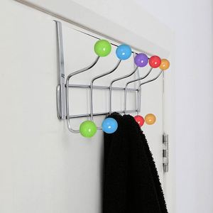 Crochet de salle de bain en acier inoxydable 304, 5 crochets, en bois noir et or, avec butée de porte et patère pour vestiaire de toilettes publiques - Product Image 6