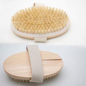 Bathroom Accessories Wooden Handle Detachable Boar Bristle <b>Bath</b> Brush - Product Image 2