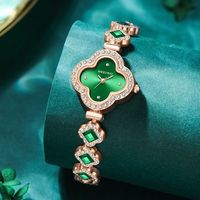 Montres Casual de Haute Qualité Entièrement en Cristal, Marques Célèbres, Montres à Quartz à Quatre Feuilles de Trèfle pour Femmes