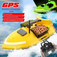 Bateau à appâts de pêche à triple compartiment, capacité de 4,4 lb, navigation GPS, portée de 500 m, 40 points de navigation automatique, pêche de nuit