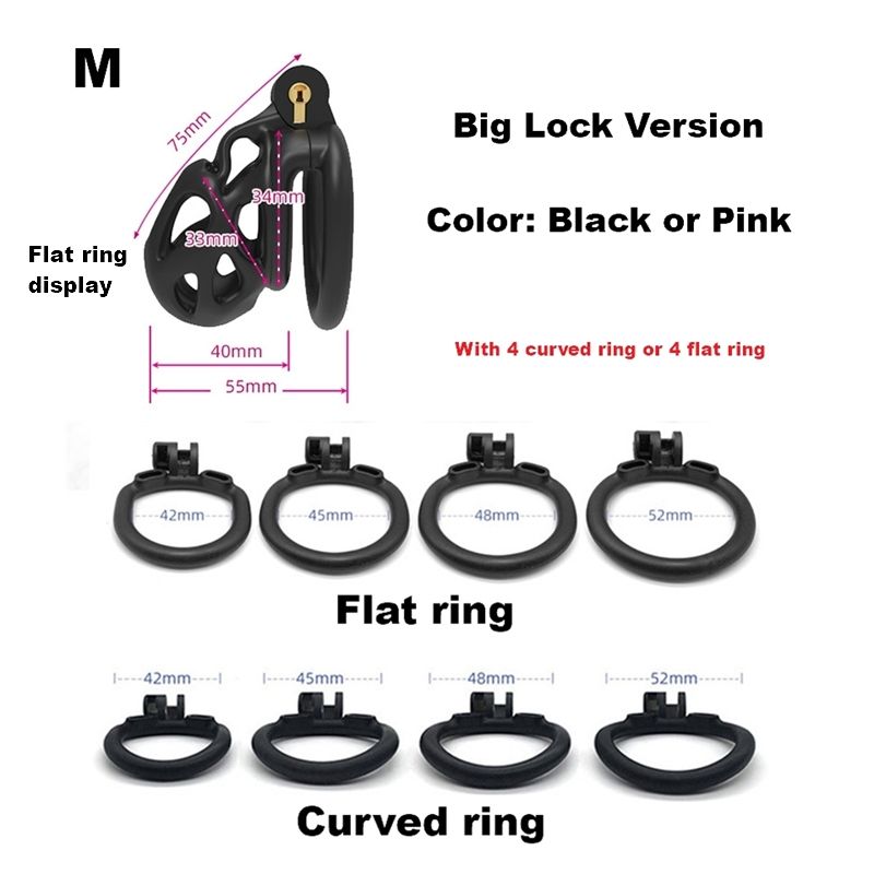 M: Black+4 Flat Ring (Big Lock Version)