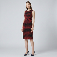 Robe fourreau professionnelle sans manches, tenue de travail formelle, silhouette crayon, élégante, vêtement de bureau, coupe ajustée, chic