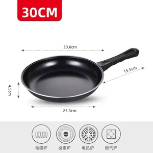フライパン調理器具セットアルミノンスティックブラックカラーフライパンソフトタッチハンドル - Product Image 6