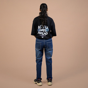Jeans Dollywood para Mujer, Cintura Alta, Elásticos, Casuales, a la Moda, Corte Ajustado, Pierna Recta, para Uso Diario - Product Image 4