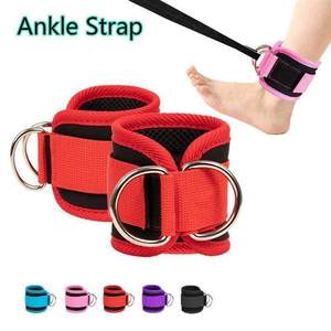 Ankle Strap Nylon Adjustable Velcro Closure D <b>Ring</b> Gym Weightlifting Equipment Unisex - Product Image 2