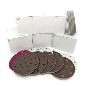Disque de ponçage en mousse rouge de 6 pouces à 17 trous avec fixation auto-agrippante, abrasif, pour ponçage humide et sec, pour le polissage du métal et du bois - Product Image 6
