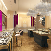 Nouvelles vitrines de présentation de bijoux au design simple pour magasin de bijoux, présentoir mural en verre, présentoir de bijoux personnalisé pour magasin