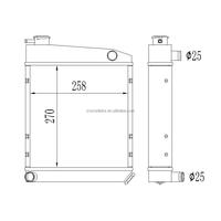 Radiateur en alliage d'aluminium, pour modèle Austin core, taille 270x258x50mm Rover Mini Cooper 1967