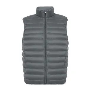 Wholesale Black Men's Packable Lightweight Reversible Duck Down Blank Puffer Vest