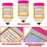 Enseignant Appréciation Crayon Distributeurs De Notes Autocollantes Titulaires En Forme De Crayon Sticky Note Organisateurs En Bois Retour À L'école Cadeau De Fête