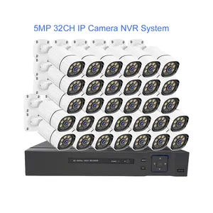 Motion Detection 5MP 8MP POE Cctv Camera System Home Security 24 24ch 32ch 32 64 Channel 4K NVR IP Camera System With AI Face