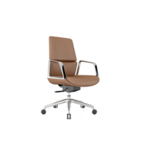 Chaise de bureau de direction en cuir véritable, dossier haut, appui-tête fixe, pivotante, ergonomique, pour bureau à domicile, réglable en hauteur, avec soutien lombaire
