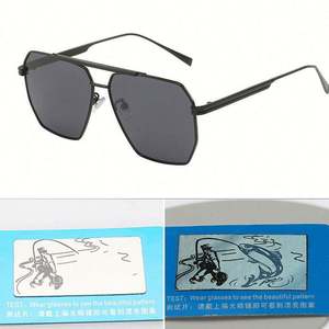 Gafas de Sol de Piloto Retro con Logotipo Personalizado para Hombre, Gafas de Sol Polarizadas Cuadradas de Aleación con Doble Puente para Mujer - Product Image 6