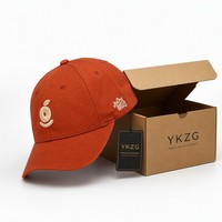Gorra de Béisbol Bordada en 3D con Logotipo Personalizado al por Mayor, Gorra de Algodón Naranja Estilo Dad Hat de 6 Paneles con Visera Curva y Cierre a Presión, Alta Calidad de Fábrica