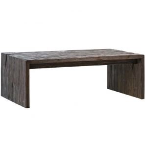 Table basse de style transitionnel en bois de pin recyclé à hauteur basse - Product Image 1