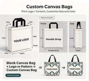 Custom <b>canvas</b> backpack logos, <b>canvas</b> <b>tote</b> <b>bags</b> with custom sizes and colors, reusable <b>canvas</b> <b>bags</b> - Product Image 3