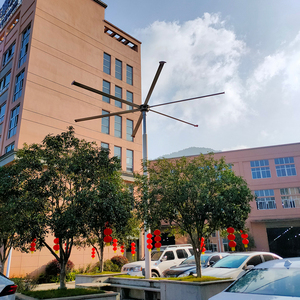 Industrial Floor Mounted Fan 16ft Diameter 5 Blades Aluminum Touch <b>Control</b> Low Noise 35-39dB 220V/380V Outdoor <b>Standing</b> Fan - Product Image 1