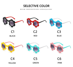 Lunettes de soleil pour enfants, forme de fleur, monture ovale, colorées, à la mode, pour bébés, confortables et tendance - Product Image 4