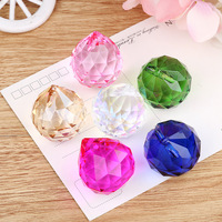 Plafonnier suspendu transparent feng shui, pièces de lustre à facettes, boules de cristal, 15mm à 100mm