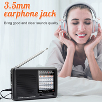 Werkslieferung Angepasstes CE& ROHS Tragbares Taschenradio Kurzwelle AM FM MW SW Multiband Digital Internetradio 3,5mm Kopfhöreranschluss