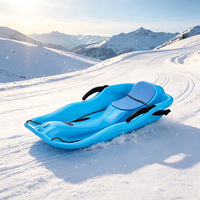 Vente en gros de luge en plastique épaissi avec coussin de siège ergonomique antidérapant pour enfants et adultes, idéale pour les sports d'hiver sur la montagne, la herbe et le sable