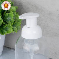 Distributeur de mousse en verre cristal 375 ml, bouteille cylindrique à col de 40 mm, pompe blanche, transparent, dépoli, ambré, noir, pour salle de bain, vente en gros.