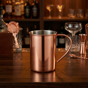 Mug à double paroi en cuivre pur écologique avec poignée, grande capacité pour l'eau et les cocktails - pour la maison, le bureau, l'extérieur - Product Image 3