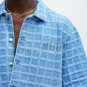 Set <span class=keywords><strong>di</strong></span> <span class=keywords><strong>Jeans</strong></span> da Uomo Personalizzati dal Produttore, Completo Casual alla Moda in Due Pezzi, <span class=keywords><strong>Camicia</strong></span> in Denim a Maniche Corte e Pantaloncini in <span class=keywords><strong>Jeans</strong></span> - Product Image 4