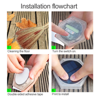Luz LED para Terraza con Panel Solar, IP68 Impermeable, Luz Azul, Ángulo de Haz de 360°, Resistente a 5 Toneladas de Presión, para Jardín y Paisajismo, Venta al Por Mayor
