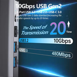 Hub USB C 5 en 1 a Gigabit Ethernet RJ45, <span class=keywords><strong>Adaptador</strong></span> <span class=keywords><strong>Multipuerto</strong></span> USB 3.0, Base de Conexión para MacBook Pro, Metálica - Product Image 4