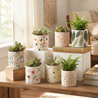 Pot de fleurs en céramique cylindrique moderne et minimaliste, design personnalisé, couleur et taille sur mesure, pour plantes succulentes et cactus