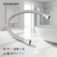 Tuyau flexible tressé en EPDM pour plomberie, accessoires de tuyauterie, tuyau de robinet tressé flexible, tuyau de plomberie pour salle de bain